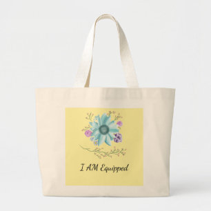 Große Tote Tasche mit sonniges Gelb Ich bin ausger
