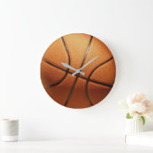 Große traditionelle orangefarbene Basketballmauer Wanduhr (Zuhause)