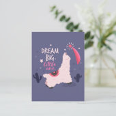 Große Träume Lama Postkarte (Stehend Vorderseite)
