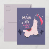 Große Träume Lama Postkarte (Vorne/Hinten)