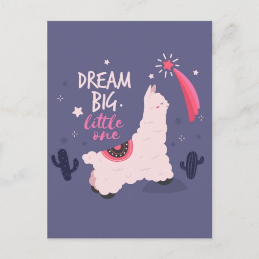 Große Träume Lama Postkarte (Vorderseite)