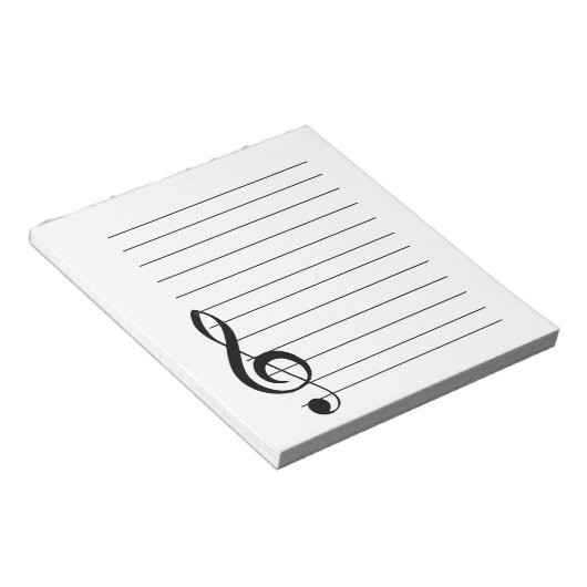 Große Treble Clef Musical Notepad Notizblock (angewinkelt)