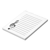 Große Treble Clef Musical Notepad Notizblock (Rotiert)