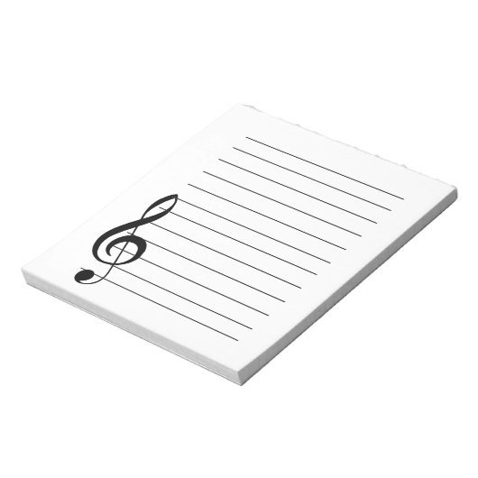 Große Treble Clef Musical Notepad Notizblock (Rotiert)