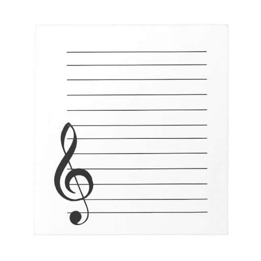 Große Treble Clef Musical Notepad Notizblock (Vorderseite)