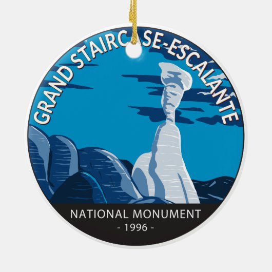 Große Treppe Escalante Nationales Monument Utah Keramik Ornament (Hinten)
