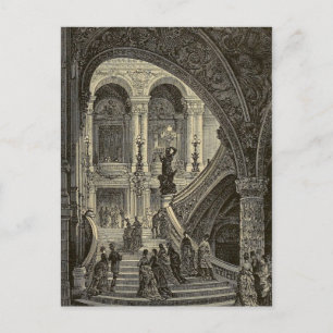 Große Treppe Paris Opernhaus 1877 Postkarte