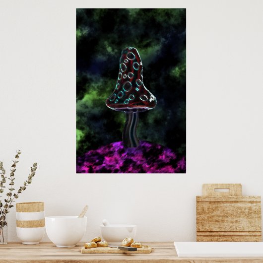 Große Trippy-Pilz-Poster Poster (Küche)