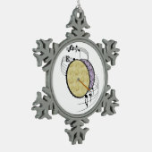 Große Trommel Schneeflocken Zinn-Ornament (Links)