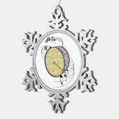 Große Trommel Schneeflocken Zinn-Ornament (Rechts)