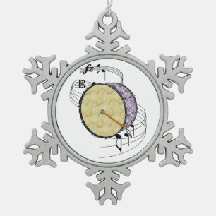 Große Trommel Schneeflocken Zinn-Ornament