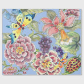 Große tropische Blütenfarbe Hübsch Geschenkpapier (Flach)