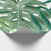 Große tropische Monstera- und Palmenbäume - Blätte Geschenkpapier (Ecke)