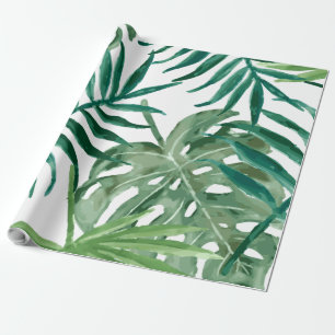 Große tropische Monstera- und Palmwedel Geschenkpapier