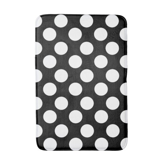 Große Tupfen-Bad-Schwarzweiss-Matte Badematte (Vorderseite Vertikal)