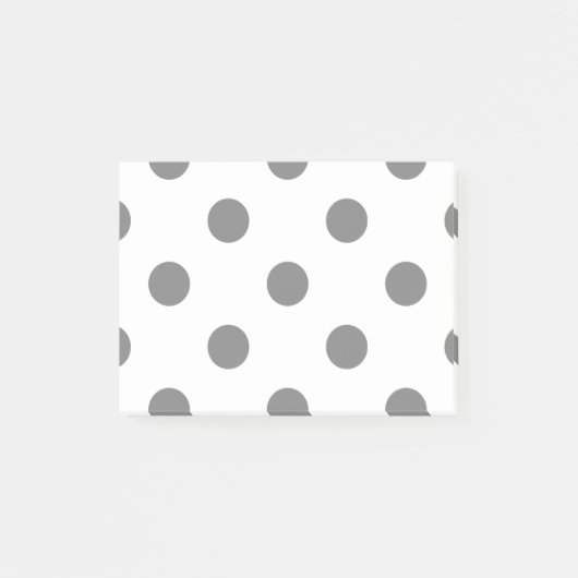 Große Tupfen - Grau auf Weiß Post-it Klebezettel (Vorderseite)
