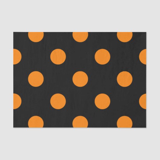 Große Tupfen - Orange auf Schwarzem Seidenpapier (Vorderseite)