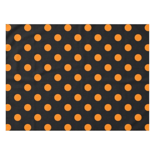 Große Tupfen - Orange auf Schwarzem Tischdecke (Vorderseite (Horizontal))
