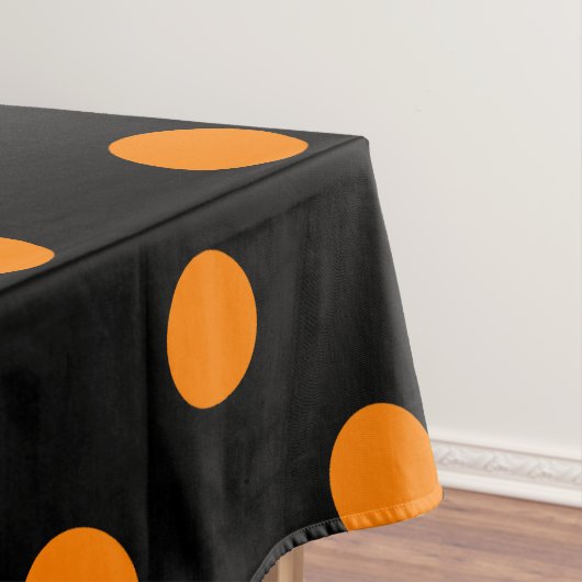 Große Tupfen - Orange auf Schwarzem Tischdecke (Beispiel)