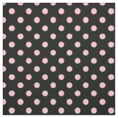 Große Tupfen - Rosa auf Schwarzem Stoff (Muster)