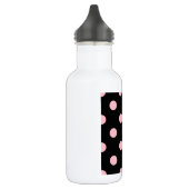 Große Tupfen - Rosa auf Schwarzem Trinkflasche (Links)