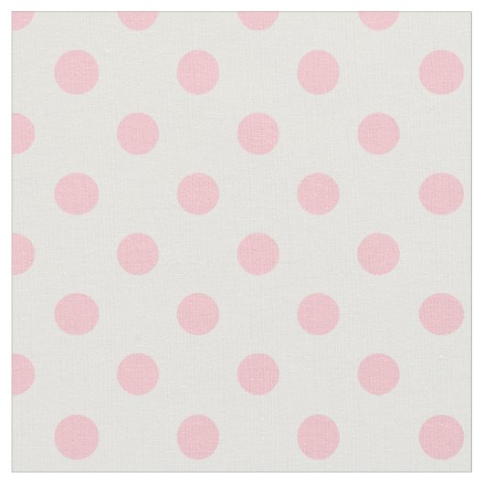 Große Tupfen - Rosa auf Weiß Stoff (Nahaufnahme)