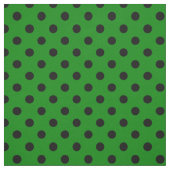 Große Tupfen - Schwarzes auf Grün Stoff (Muster)