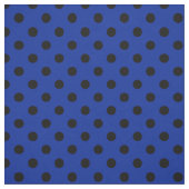Große Tupfen - Schwarzes auf Kaiserblau Stoff (Muster)