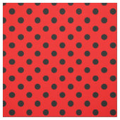Große Tupfen - Schwarzes auf Rot Stoff (Muster)