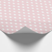 Große Tupfen - Weiß auf blassem - Rosa Geschenkpapier (Ecke)