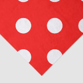 Große Tupfen - Weiß auf Rot Seidenpapier (Ausschnitt)