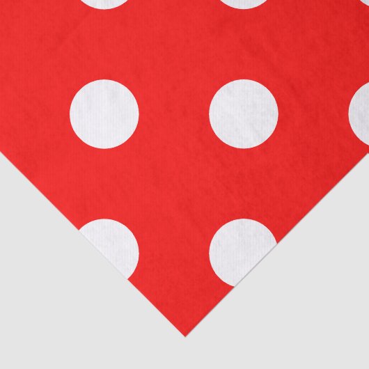 Große Tupfen - Weiß auf Rot Seidenpapier (Ausschnitt)