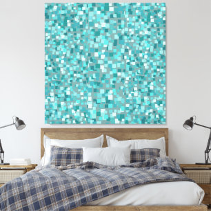 Große türkisfarbene Mosaikmauern Kunstdekoration Leinwanddruck