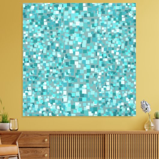 Große türkisfarbene Mosaikmauern Kunstdekoration Leinwanddruck (Insitu (Wohnzimmer))