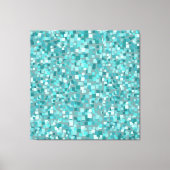 Große türkisfarbene Mosaikmauern Kunstdekoration Leinwanddruck (Vorderseite)