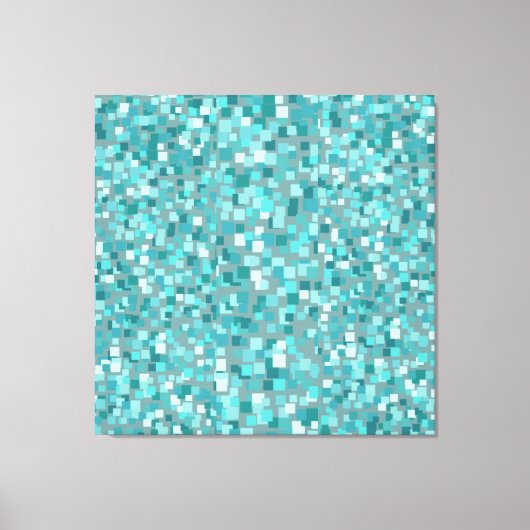 Große türkisfarbene Mosaikmauern Kunstdekoration Leinwanddruck (Vorderseite)