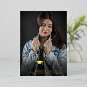 Große Typografie Script Abschluss vorne/hinten Fot Folieneinladung (Stehend vorne)