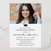 Große Typografie Script Abschluss vorne/hinten Fot Folieneinladung (Rückseite)