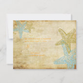 GROSSE UAWG, VINTAGER BLAUE STARFISH RSVP KARTE (Rückseite)