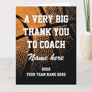 Große Übergröße Dankeschön Karte für Basketballtra