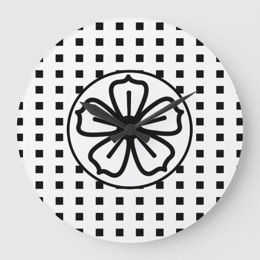 Große Uhr "Clock On, Clock Off Black and White" (Vorderseite)