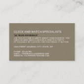 Große Uhr, Horologe Visitenkarte (Rückseite)