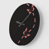 Große Uhr mit rosa Schmetterling (Winkel)