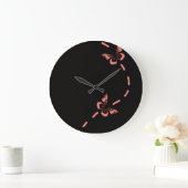 Große Uhr mit rosa Schmetterling (Zuhause)