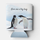 Große Umarmung Pinguin auf Eis-Foto mit Text Dosenkühler (Rückseite)
