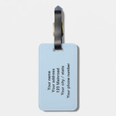 Große Umarmung Pinguin auf Eis-Foto mit Text Gepäckanhänger (Rückseite vertikal)