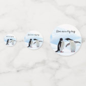 Große Umarmung Pinguin auf Eis-Foto mit Text Konfetti (Vorderseiten)