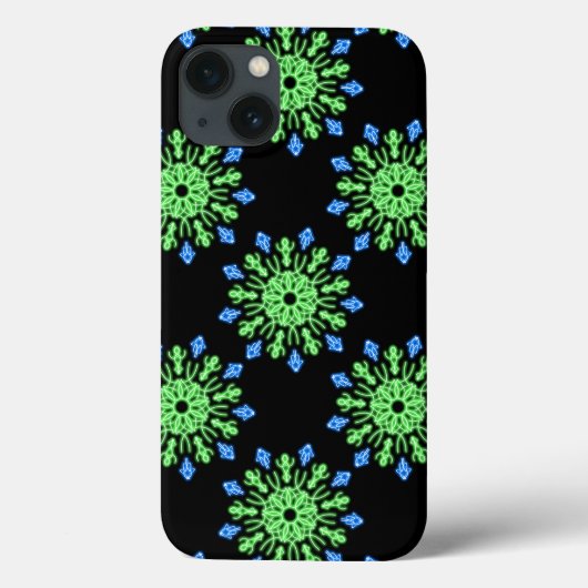 Große und blaue Neon Blume Case-Mate iPhone Gehäus Hülle (Rückseite)