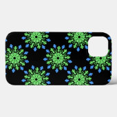 Große und blaue Neon Blume Case-Mate iPhone Gehäus Hülle (Rückseite (Horizontal))
