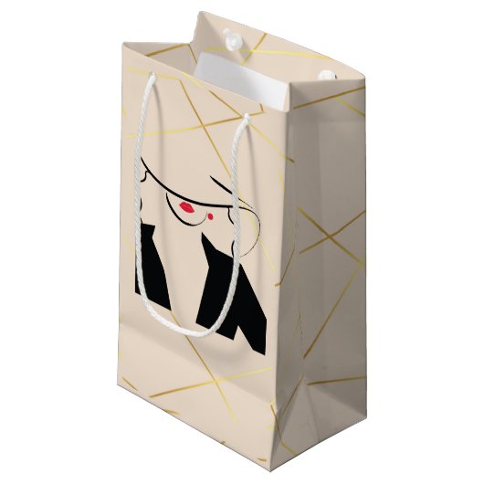 Große und fabelhafte Goldbeutel für Jeden Anlass Kleine Geschenktüte (Vorderseite Schrägansicht)